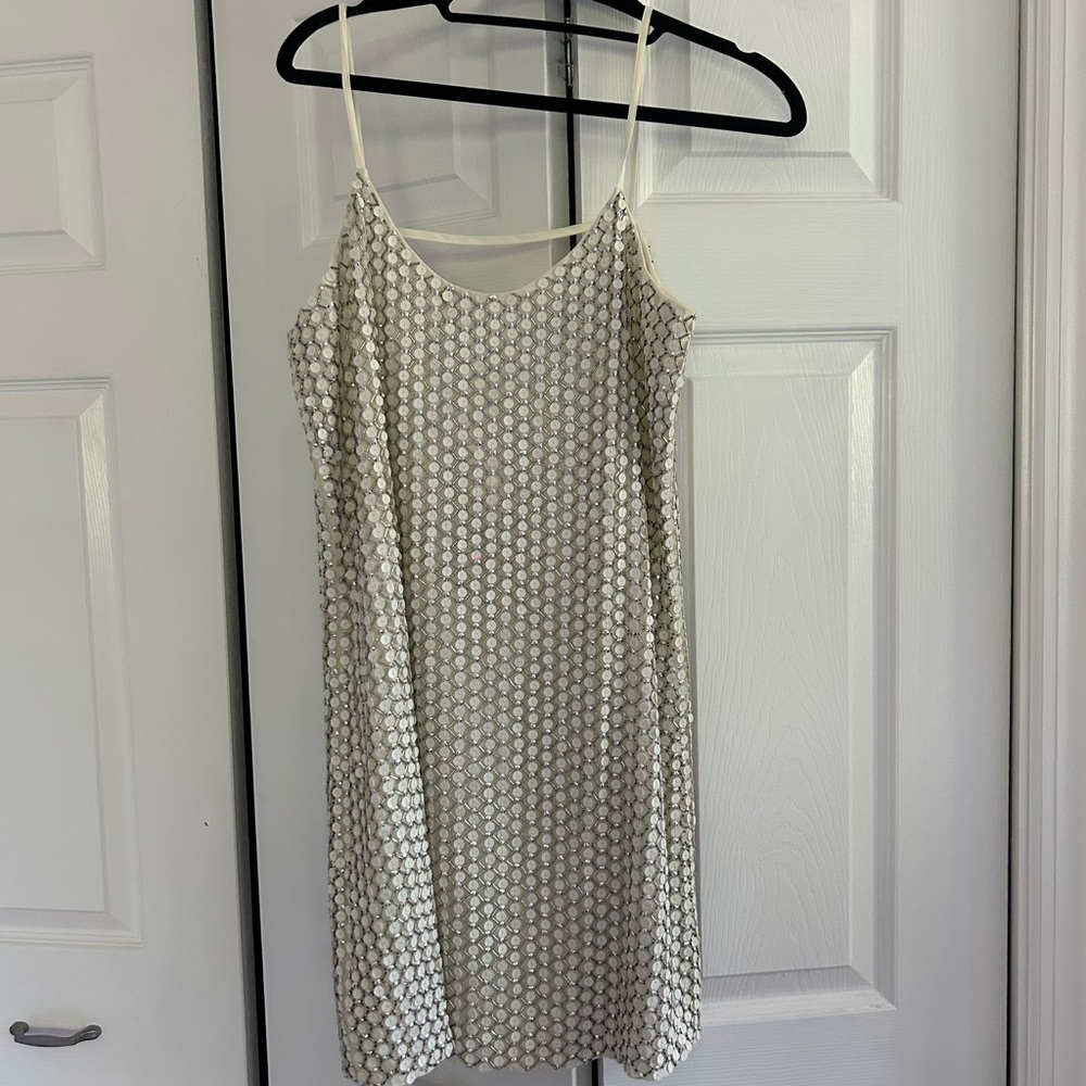 Parker White Textured Mini Dress